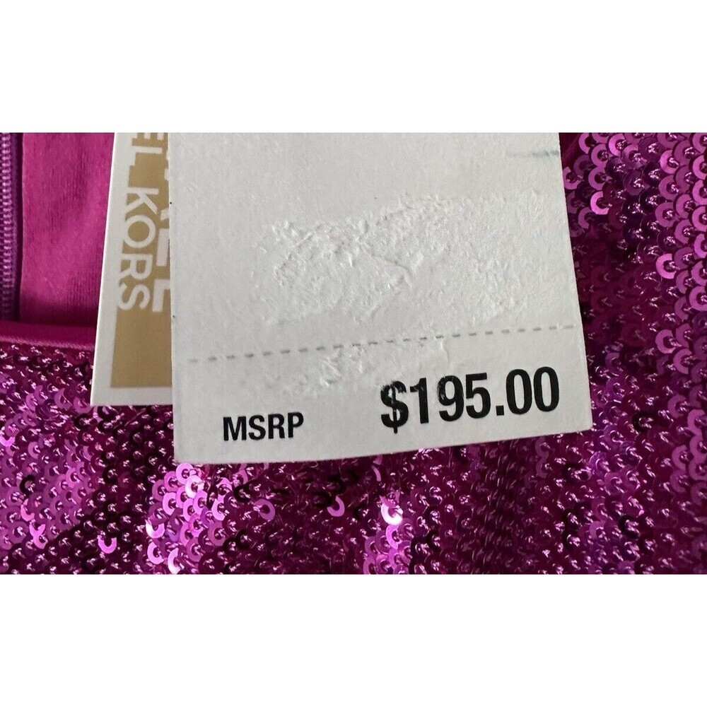 Michael Kors Women's Sequined Midi Dress Cocktail special occasion Hot Pink M - Picture 4 of 7